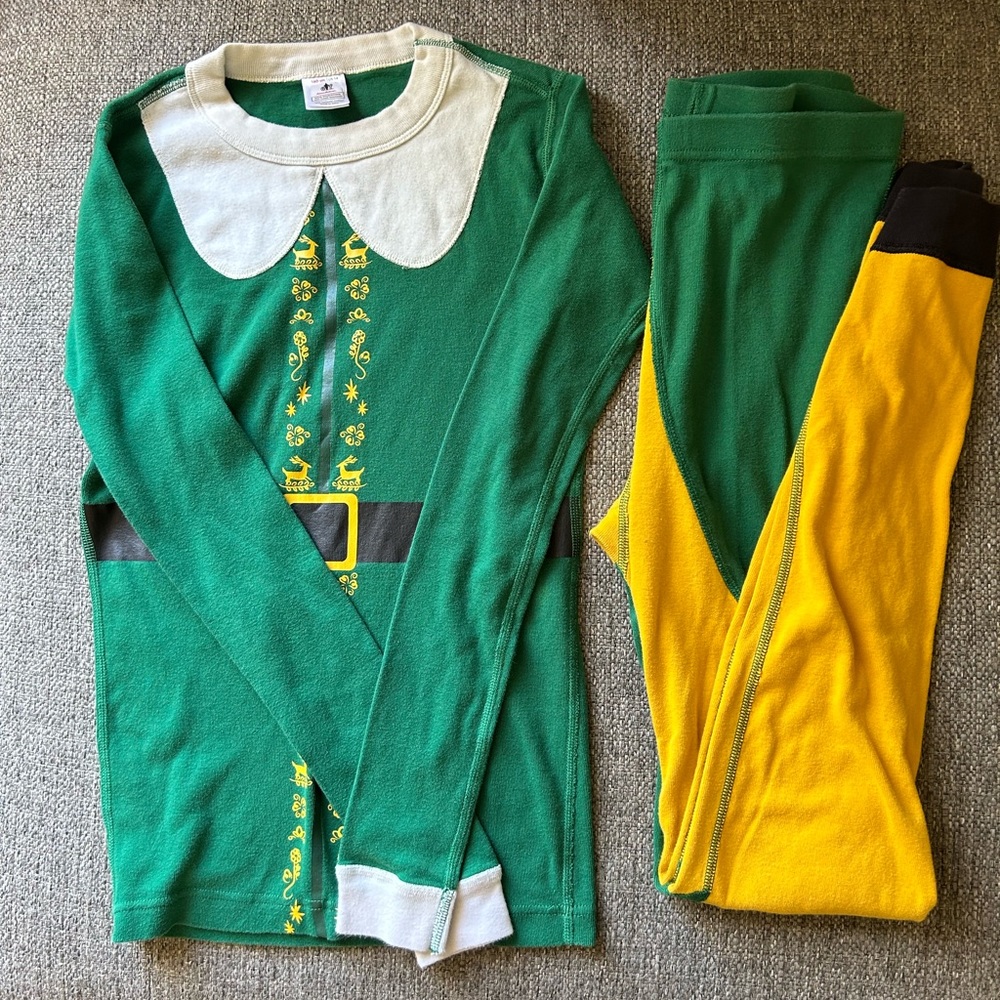 Hanna Andersson Buddy The Elf Long Johns 2 Piece Pajamas Sz 14-16